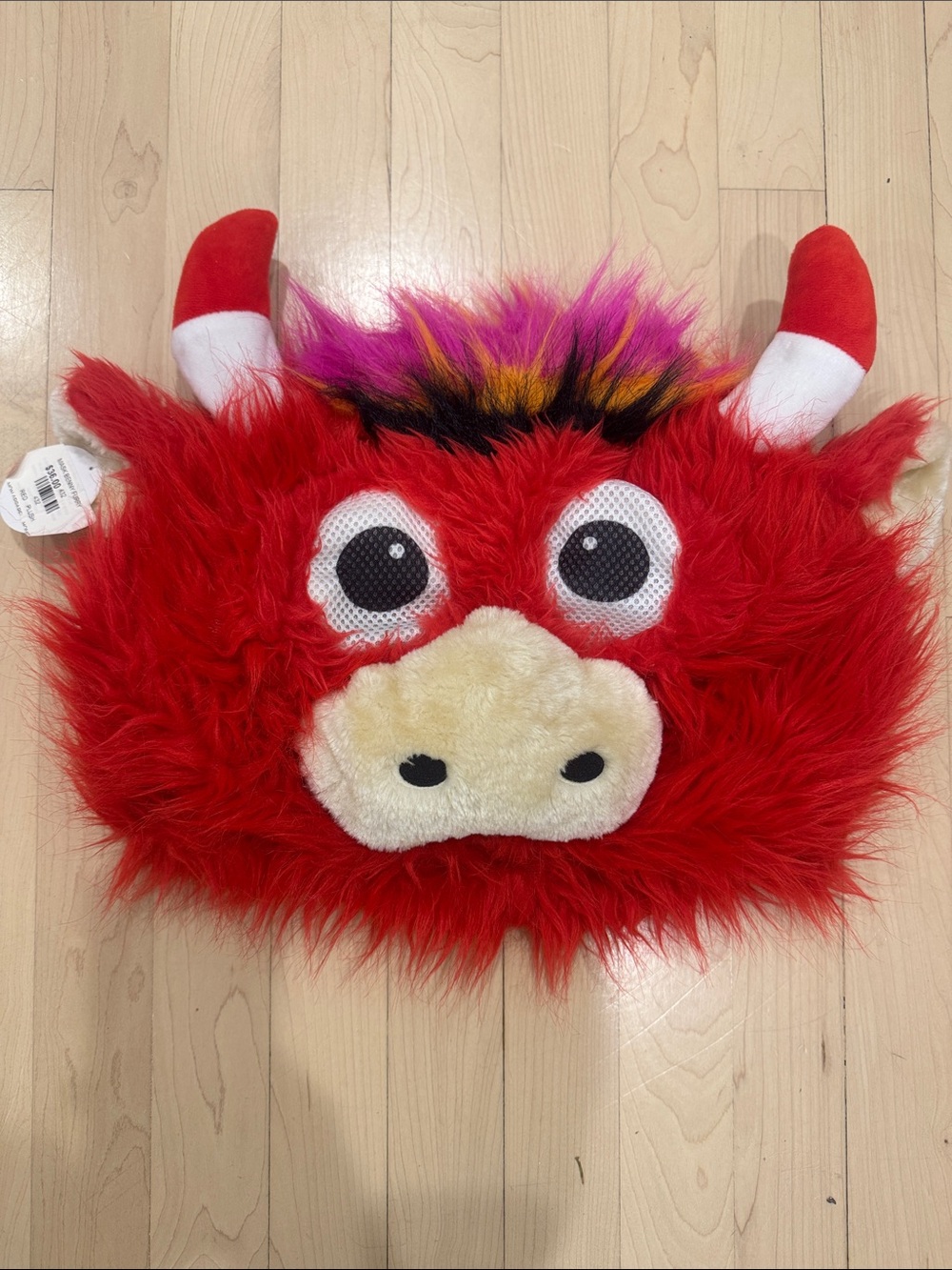 Chicago Bulls Benny the Bull Mascot Mask Halloween Costume Red Furry Headpiece